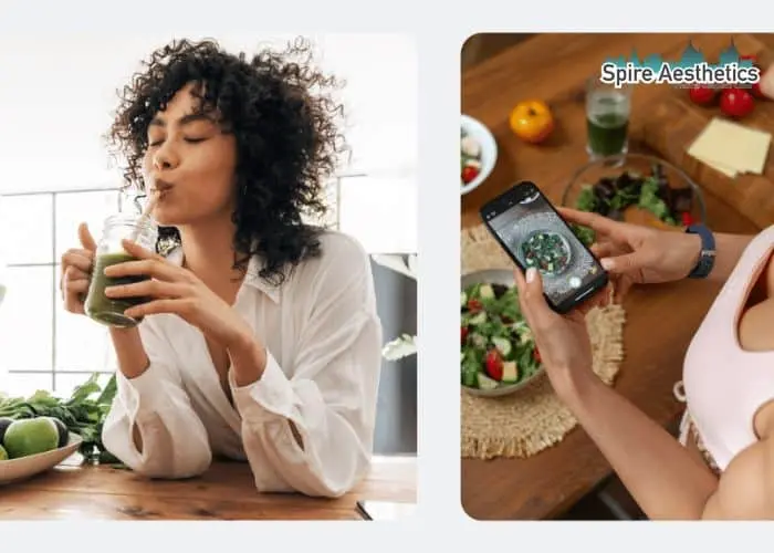 Image of woman looking into her diet and fat freezing Borehamwood to improve her health