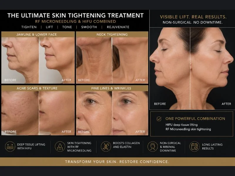 Results of combined treatment for the ultimate skin tightening treatment Borehamwood