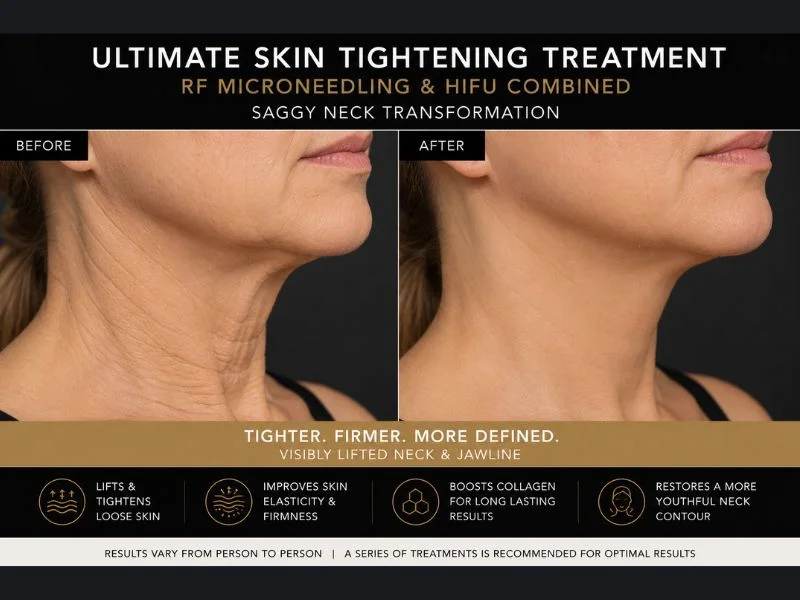 before and after Ultimate skin tightening treatment Borehamwood